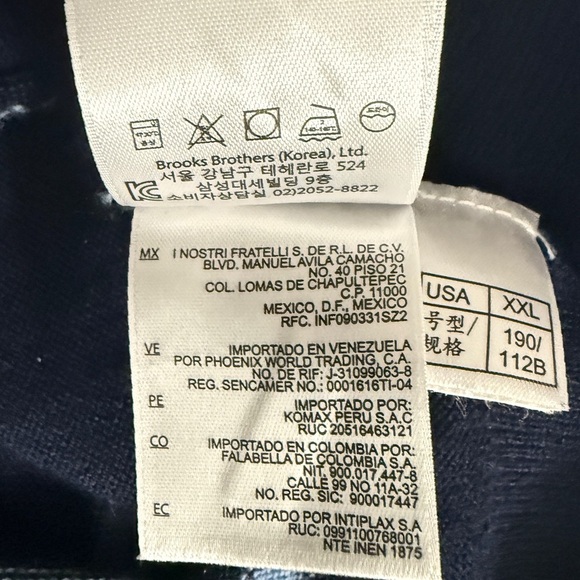 Brooks Brothers 1/4 Zip Men’s, Blue Striped 100% Merino Wool Sweater — Size-XXL - Picture 12 of 13